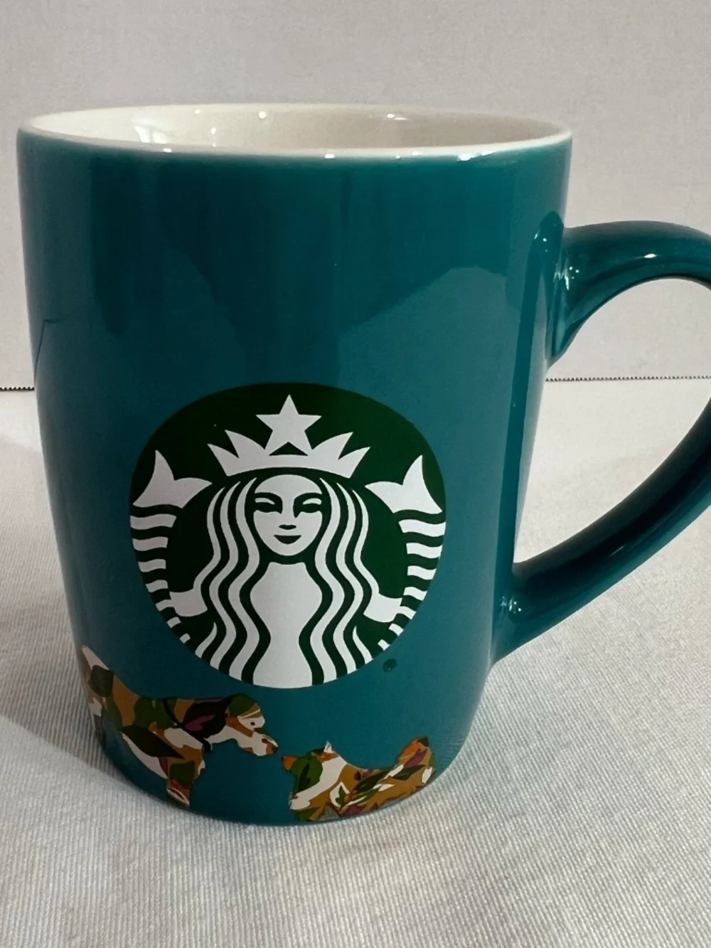 Starbucks green camo dog mug